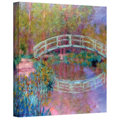 ArtWall Japanese Bridge Gallery Wrapped Canvas by Claude Monet, 14 by 18-Inch
