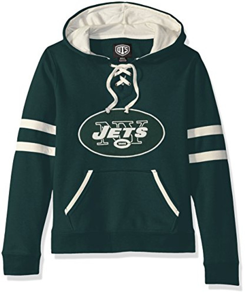 OTS NFL New York Jets Women s Grant Lace Up Pullover Hoodie Logo Small OTS NFL New York Jets Women s Grant Lace Up Pullover Hoodie Logo Small