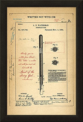 Carpentree Written Not in Ink, Pen Patent Framed Art 19"x13", 19" x 13" x 0.5"