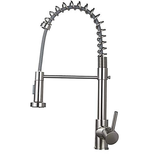 osea Kitchen Faucet Commercial  Single Handle Kitchen Faucet Pull Down Sprayer  Kitchen Sink Faucets  Solid Brass Body Pull Out Spray  Brushed Nickel
