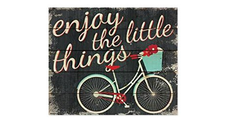 P Graham Dunn Enjoy the Little Things Vintage Bicycle 18 x 21 Wood Pallet Wall Art Sign Plaque