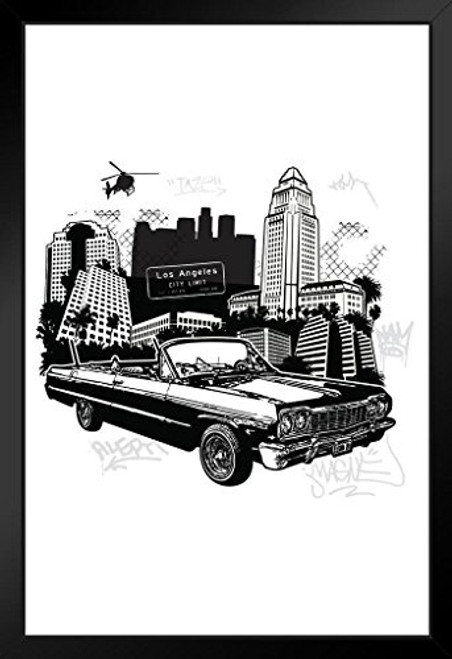 This Ones for My Homies Los Angeles California Urban Symbols B W Art Print Black Wood Framed Poster 14x20 inch This Ones for My Homies Los Angeles California Urban Symbols B W Art Print Black Wood Framed Poster 14x20 inch