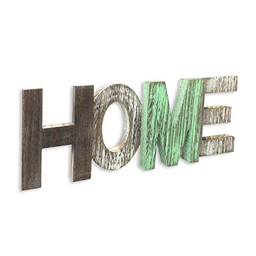 MINCORD Rustic Wood Home Sign  Decorative Word Signs  Freestanding Wooden Letters  Rustic Home Signs for Home Cutout Word Decor  Multicolor
