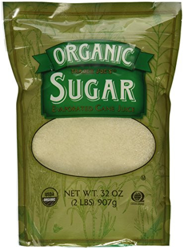 Trader Joes Organic Sugar Evaporated Cane Juice Certified USDA Organic Certified Organic Quality Assurance International and Kosher -QAI- 2 Pound Bag