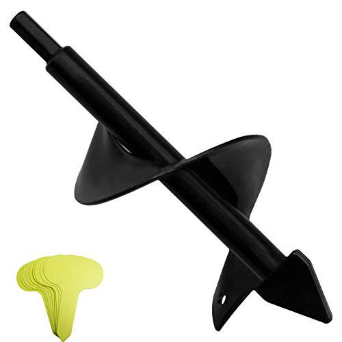 Auger Drill Bit for Planting 3x7inch Solid Shaft Garden Plant Flower Bulb Auger Rapid Planter Bulb and Bedding Plant Auger for 3-8 Hex Drive Drill Eart