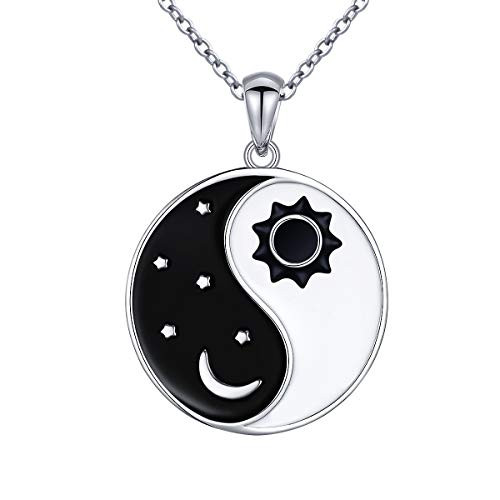 Alphm S925 Sterling Silver Yin Yang Sun Moon Stars Pendant Necklaces for Men Women Alphm S925 Sterling Silver Yin Yang Sun Moon Stars Pendant Necklaces for Men Women
