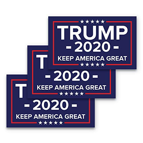 3x5 Trump 2020 Sticker Keep America Great Sticker 3-Pack Trump 2020 Stickers Made with Durable  Waterproof Materials  Donald Trump Bumper Sticker  Mak