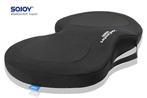 Sojoy Gel and Memory Foam Seat Cushion for Back Pain Relief and Tailbone Support  Premium Comfort Non-Slip Orthopedic Coccyx Seat Cushion for Office Cha