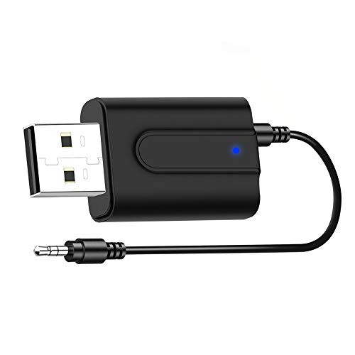 Bluetooth V5 0 Transmitter Receiver  2 in 1 Transmitter Receiver Portable Wireless Bluetooth Adapter with 3 5mm Audio Cable for TV-Headphone-PC-Car-Ho