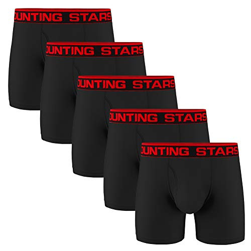 5Mayi Mens Boxer Briefs Fly Front with Pouch Athletic Mens Underwear Performance Boxer Briefs for Men 5 Pack L