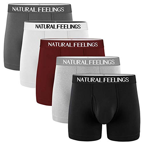 5Mayi Mens Underwear Boxer Briefs Cotton Mens Boxer Briefs Underwear Men Pack Open Fly Pouch L