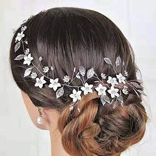 Yean Flower Bride Wedding Hair Vine Leaf Bridal Hair Piece Pearls Hair Accessories for Women and Girls -Gold- Yean Flower Bride Wedding Hair Vine Leaf Bridal Hair Piece Pearls Hair Accessories for Women and Girls -Gold-
