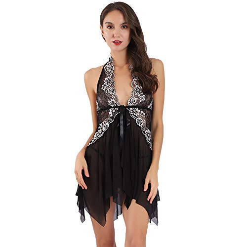 JPF Sexy Lingerie for Women - Front Closure Babydoll Chemise Lace Mesh Sleepwear Nightie JPF Sexy Lingerie for Women - Front Closure Babydoll Chemise Lace Mesh Sleepwear Nightie