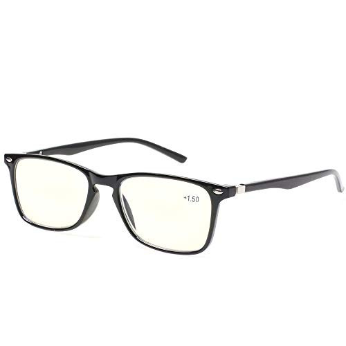 Computer Reading Glasses Anti Blue Light Blocking readers Men Women Eye Strain Glasses of Reading -1 Black  0 75-