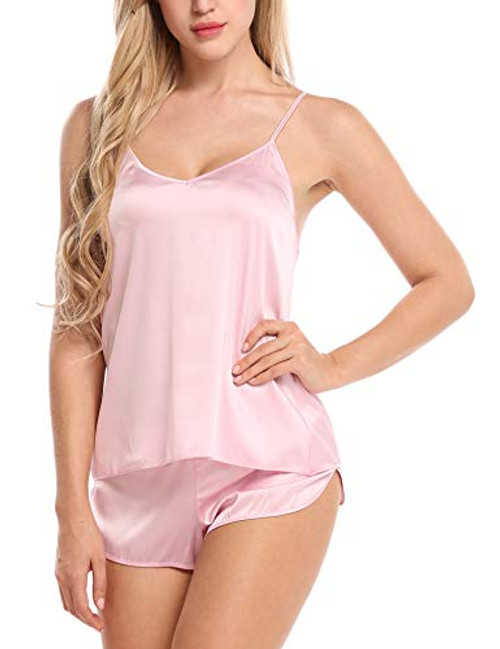 Ekouaer Sleepwear Womens Sexy Lingerie Satin Pajamas Cami Shorts Set Nightwear Ekouaer Sleepwear Womens Sexy Lingerie Satin Pajamas Cami Shorts Set Nightwear