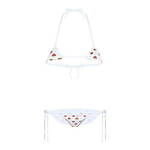 YOMORIO Micro Bikini Strawberry String Lingerie Set Anime Cosplay Thong Bikini -Style 1-