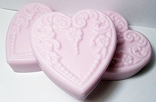 3 Carnation Heart Shaped Medium Soap Set - Shea Butter Goat Milk Soap