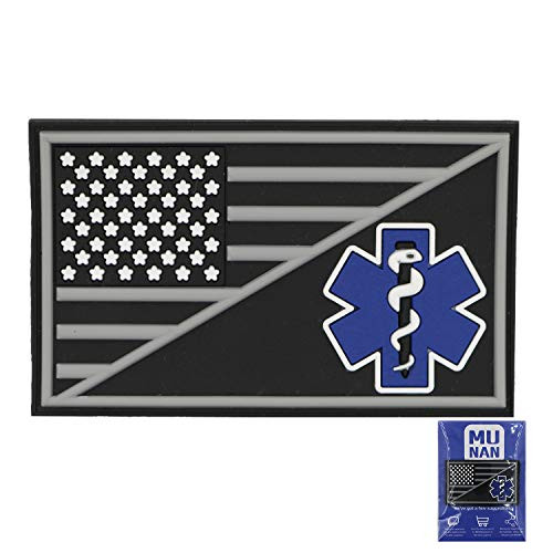 ACU EMS EMT Star of Life USA Flag Tactical PVC Patch ACU EMS EMT Star of Life USA Flag Badge Sew On Patches Hook-Back Adhesion