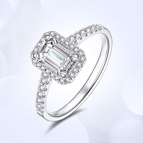 Kuyiuif Cushion 4ct CZ Engagement Rings for Women Cubic Zirconia Promise Halo Engagement Ring 925 Sterling Silver Solitaire Engagement Ring -7- Kuyiuif Cushion 4ct CZ Engagement Rings for Women Cubic Zirconia Promise Halo Engagement Ring 925 Sterling Silver Solitaire Engagement Ring -7-