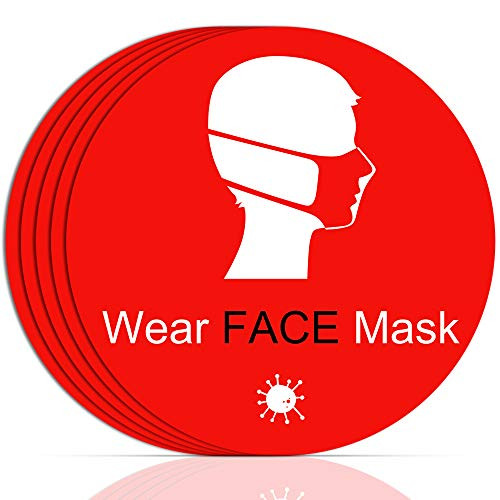 WEAR FACE MASK Sign 15-Pack  Face Mask Required Sign Window Glass or Floor Signage Public Safety Decal Social distancing Floor Decals for Restaurant