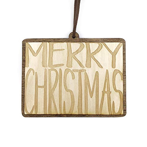 State of Colorado Merry Christmas Engraved Wood Tree Ornament