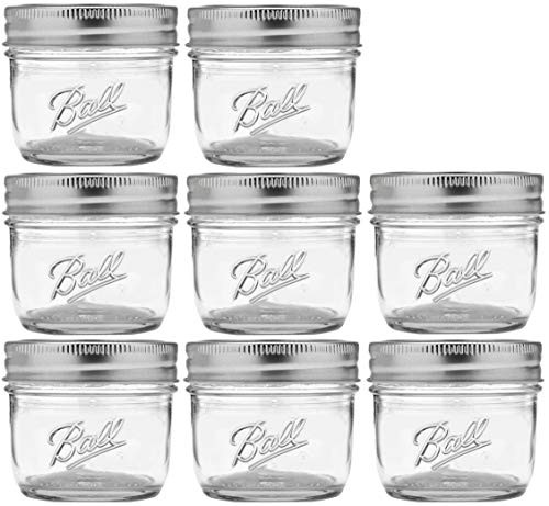 Ball Mason Jars  Collection Elite  Regular Mouth - 4 oz- 4 Pack - Total 8 Jars
