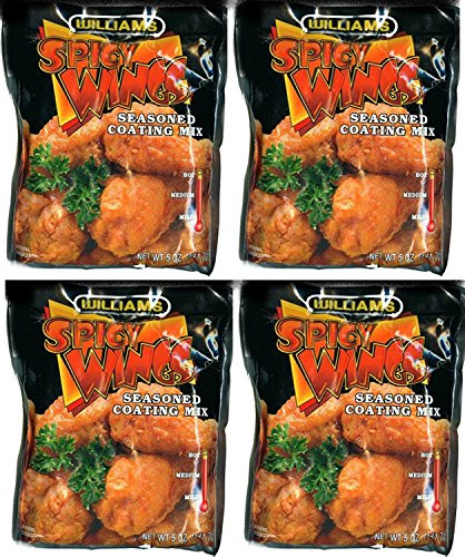 Williams Spicy Wings Seasoned Coating Mix - Spicy HOT - 5 Oz -4-Pack-