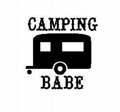 Creative Concept Ideas Camping Babe Decal Vinyl Sticker-Cars Trucks Vans Walls Laptop- Black -5 5 x 5 5 in-CCI928