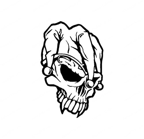 Creative Concept Ideas Jester Skull Decal Vinyl Sticker-Cars Trucks Vans Walls Laptop- Black -5 5 x 3 5 in-CCI1081