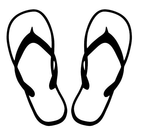 Creative Concept Ideas Flip Flops Shoes Basic CCI Decal Vinyl Sticker-Cars Trucks Vans Walls Laptop- Black -5 5 x 5 2 in-CCI2016