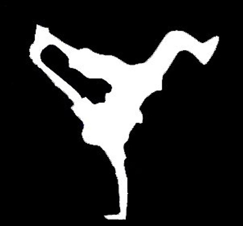 LLI Break Dancer - Decal Vinyl Sticker - Cars Trucks Vans Walls Laptop - White -5 5 x 5 4 in - LLI785 LLI Break Dancer - Decal Vinyl Sticker - Cars Trucks Vans Walls Laptop - White -5 5 x 5 4 in - LLI785