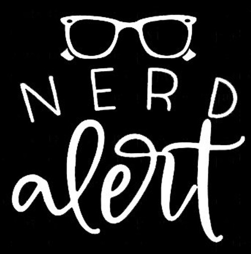 LLI Nerd Alert - Decal Vinyl Sticker - Cars Trucks Vans Walls Laptop - White -5 5 x 5 4 in - LLI970 LLI Nerd Alert - Decal Vinyl Sticker - Cars Trucks Vans Walls Laptop - White -5 5 x 5 4 in - LLI970