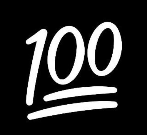LLI 100 Emoji - Decal Vinyl Sticker - Cars Trucks Vans Walls Laptop - White - 5 5 x 5 4 in - LLI1044 LLI 100 Emoji - Decal Vinyl Sticker - Cars Trucks Vans Walls Laptop - White - 5 5 x 5 4 in - LLI1044