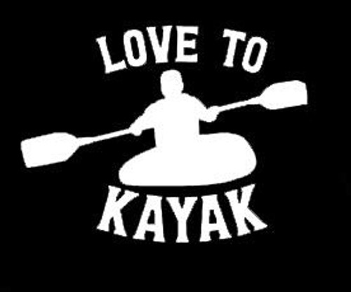 LLI Love to Kayak - Decal Vinyl Sticker - Cars Trucks Vans Walls Laptop - White - 7 5 x 5 5 in - LLI1407 LLI Love to Kayak - Decal Vinyl Sticker - Cars Trucks Vans Walls Laptop - White - 7 5 x 5 5 in - LLI1407