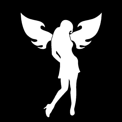 Makarios LLC Angel Silhouette Sexy Adult Decal Vinyl Sticker Cars Trucks Vans Walls Laptop MKR- White -5 5 x 4 25-MKR318