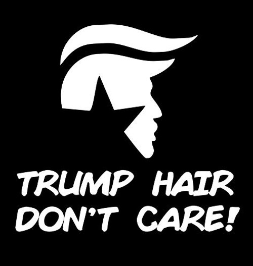 Makarios LLC Trump Hair Dont Care Cars Trucks Vans Walls Laptop MKR- White -5 5 x 5-MKR789 Makarios LLC Trump Hair Dont Care Cars Trucks Vans Walls Laptop MKR- White -5 5 x 5-MKR789