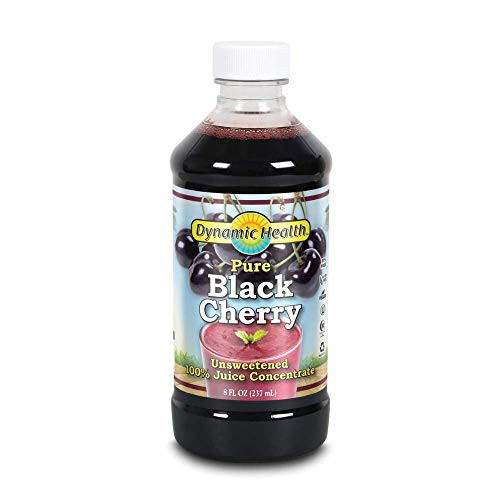 Dynamic Health Pure Black Cherry Unsweetened 100 Juice Concentrate - No Additives or Preservatives - Antioxidant - 8oz -Packaging Varies-