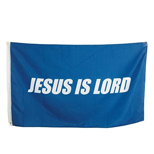The Original Jesus is Lord Flag - Blue Christian Flag - 3x5 Foot Polyester Indoor Outdoor Flag - Premium Abrasion Resistant Jesus Flag
