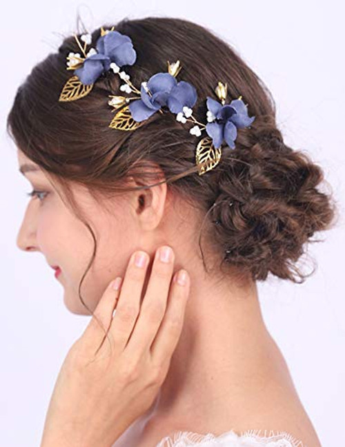 Anglacesmade Bridal Hair Pins Flower and Leaf Hair Pin Crystal Bobby Pins Floral Wedding Hair Accessories Prom Party Bridesmaid Hair Jewelry for Women Anglacesmade Bridal Hair Pins Flower and Leaf Hair Pin Crystal Bobby Pins Floral Wedding Hair Accessories Prom Party Bridesmaid Hair Jewelry for Women