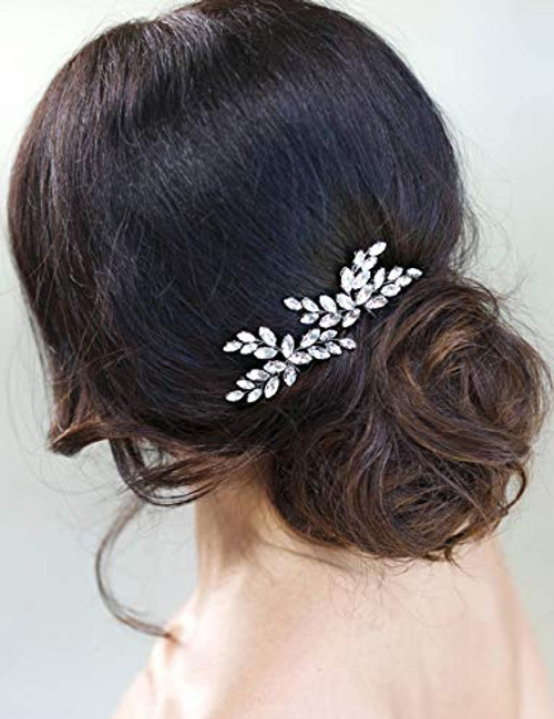 Anglacesmade Bridal Crystal Hair Pins Pack of 2 Branch Rhinestone Bobby Pin for Wedding Prom Party Festival Bridesmaid Hair Accessories for Women and