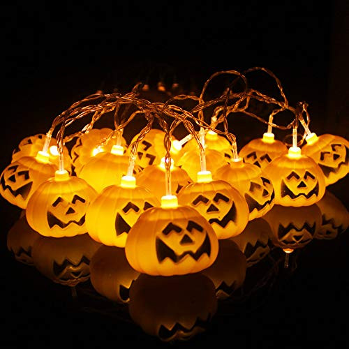 skyfiree Halloween Pumpkin Lights Halloween Decorations Pumpkin Lights Lanterns Battery Operated 20 LED Pumpkin String Lights 3D Jack o Lantern Pumpki