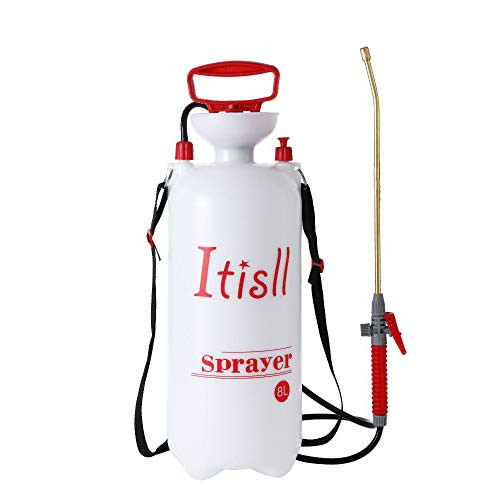 ITISLL 2Gallon Garden Pump Sprayer Portable Yard and Lawn Sprayer with Brass Wand and Shoulder Strap for Weeds Plants 719NB8