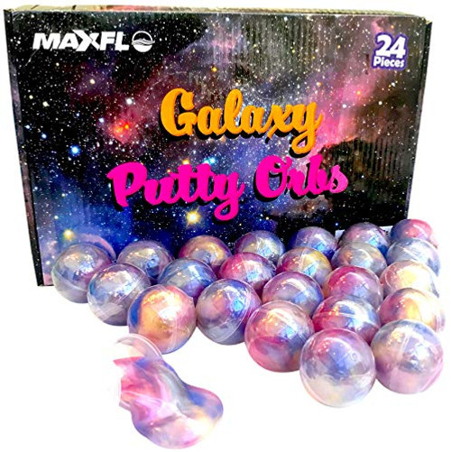 Slime Party Favors -24 Pack- Galaxy Putty - Party Favors for Kids Girls and Boys - Space Party Favors - Putty Balls - Putty Bulk - Kids Putty Slime - Ad