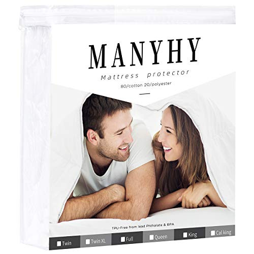 MANYHY Twin Mattress Pad Cover Protector Waterproof Cotton Premium Hypoallergenic Cooling Noiseless Mattress Topper Fit to 18 Deep Pocket -Twin 39 MANYHY Twin Mattress Pad Cover Protector Waterproof Cotton Premium Hypoallergenic Cooling Noiseless Mattress Topper Fit to 18 Deep Pocket -Twin 39