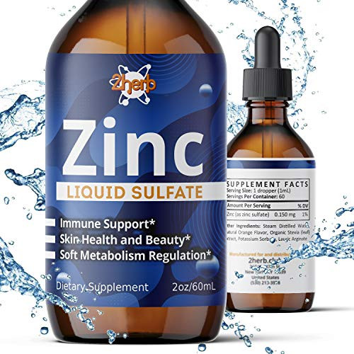 Vegan Liquid Zinc in Drops - Zinc Supplements for Young and Adults - Organic Formula with Ionic Zinc Sulfate - Energy  Mood  Skin  Strength  Health  Bea