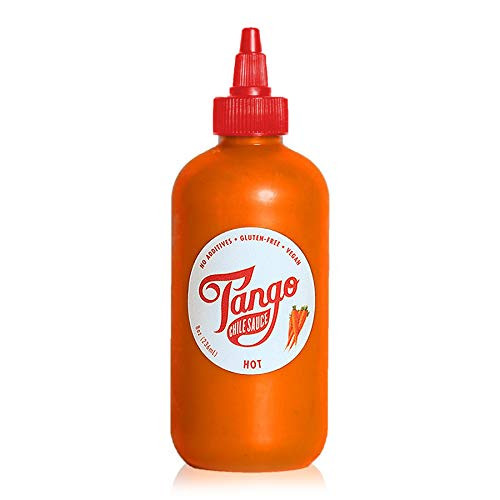Tango Chile Sauce HOT - Vegan Gluten Free Keto Sugar Free - Carrot Based Hot Sauce Made From Scotch Bonnet Hot Chili Peppers Garlic Cilantro - Made