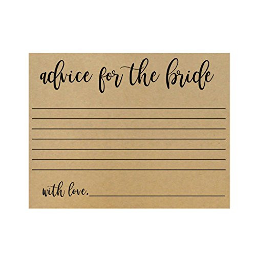 Kraft Advice for the Bride Cards, Set of 20, Advice for the Bride, Bridal Shower Game, Advice Cards, Words of Wisdom, Well Wishes, Cheap Bridal Shower Game, Kraft Paper, Rustic Bridal Shower Game