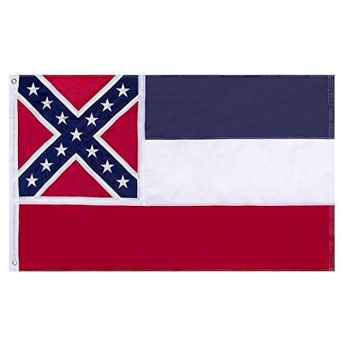 Lixure Mississippi Flag 3x5 Foot - Vivid Color and UV Fade Resistant - Canvas Header and Double Stitched -National Flags Nylon with Brass Grommets 3x5