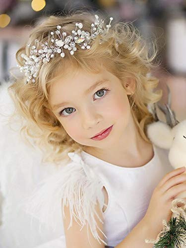 Unsutuo Bride Wedding Headband for Flower Girl Bridal Crystal Hair Vine Accessories Rhinestone Wedding Headpieces for Bride