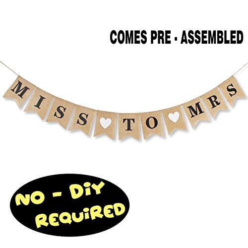 Miss to Mrs Burlap Bunting Banner Wedding Bridal Shower Bachelorette Party Favors Decorations Supplies Miss to Mrs Burlap Bunting Banner Wedding Bridal Shower Bachelorette Party Favors Decorations Supplies